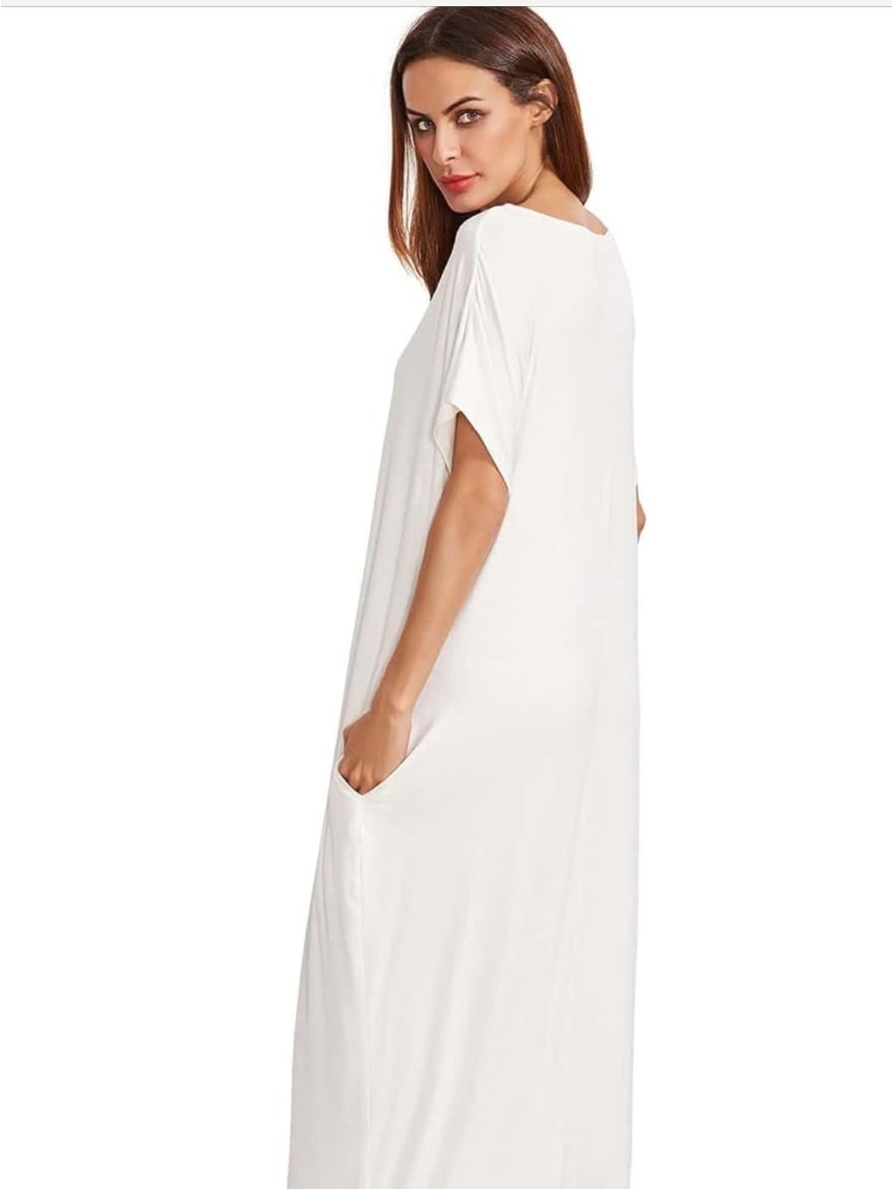 Classic White Dress with pockets - Minimalist, comfortable & easy to wear.